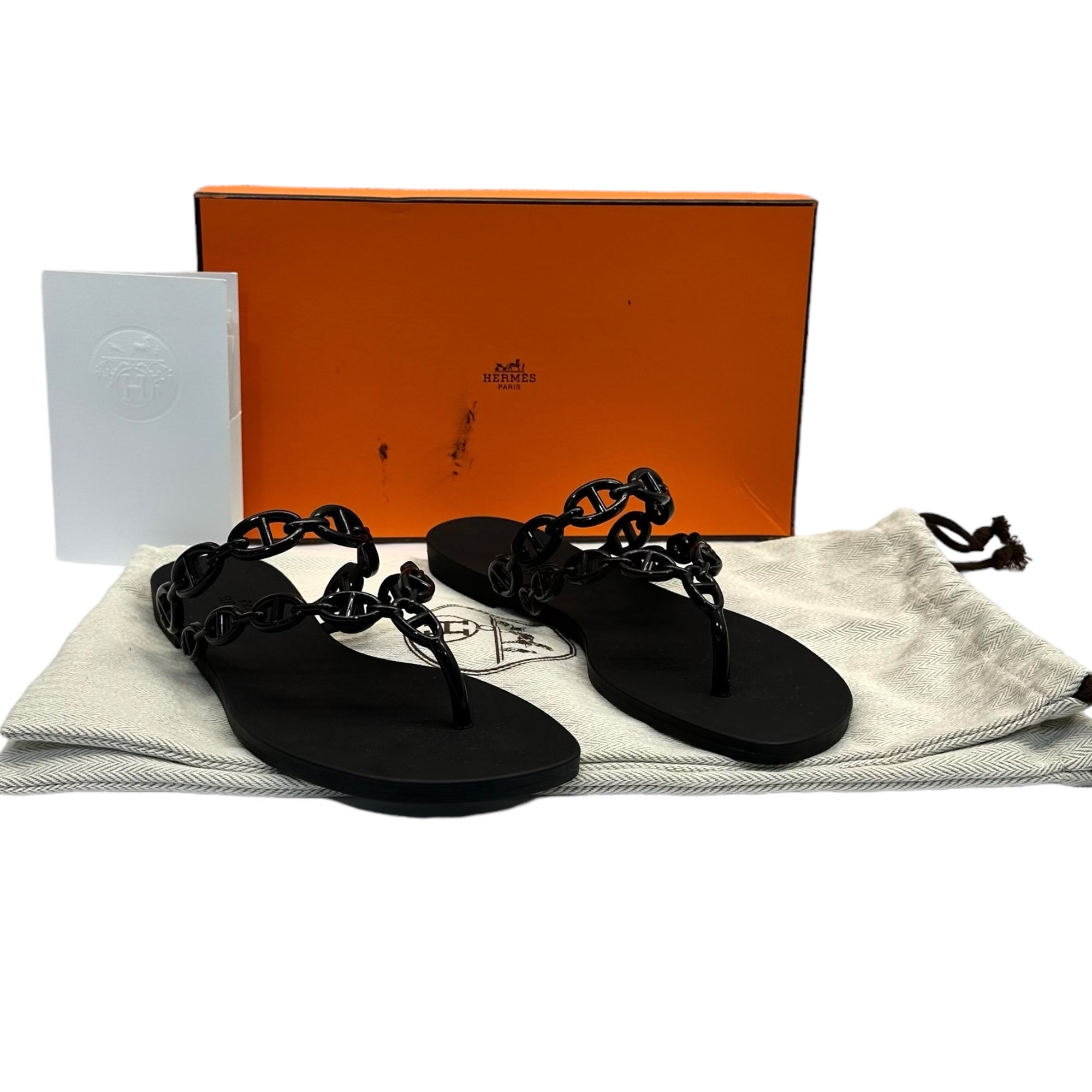 Hermes Island Rubber Sandals Size EU 36