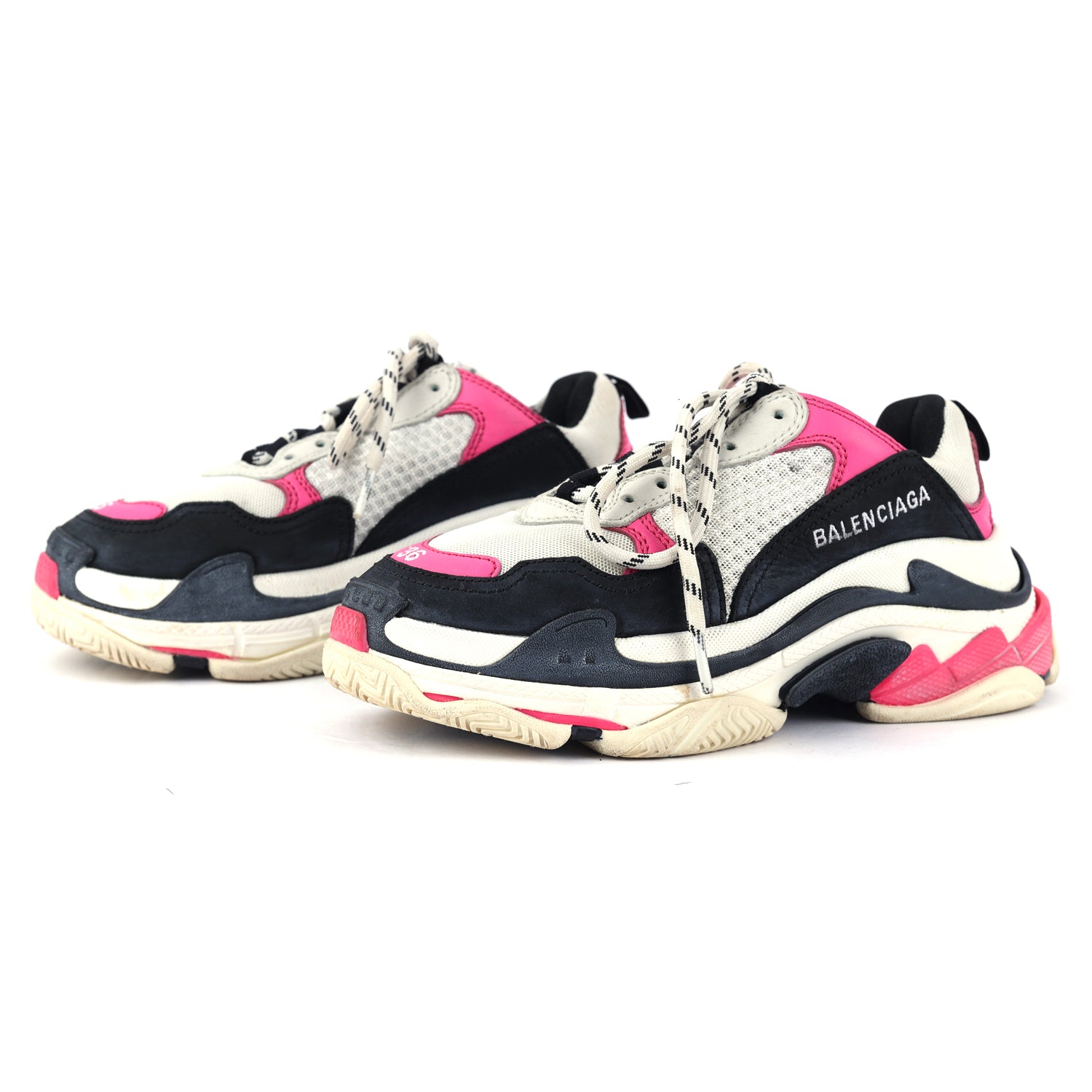 Tricolor Leather and Mesh Triple S Sneakers - Size EU 36