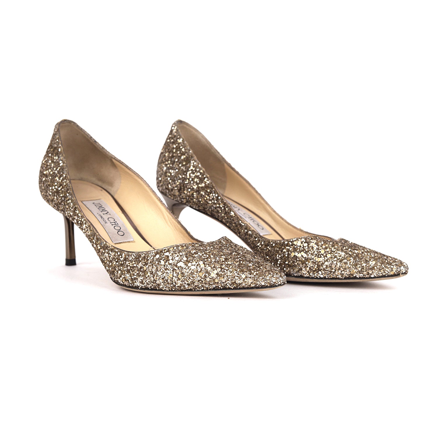 Jimmy Choo Gold Shimmer Heels