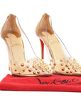 Christian Louboutin Gold Leather And PVC Collaclou Spiked EU 37