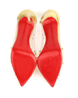 Christian Louboutin Gold Leather And PVC Collaclou Spiked EU 37