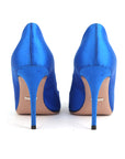 Gucci Blue Satin Crystal Interlocking G Toe Pumps - Size EU 36