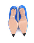 Gucci Blue Satin Crystal Interlocking G Toe Pumps - Size EU 36