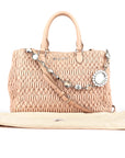 Miu Miu Pink Matelasse Nappa Leather Crystal Tote