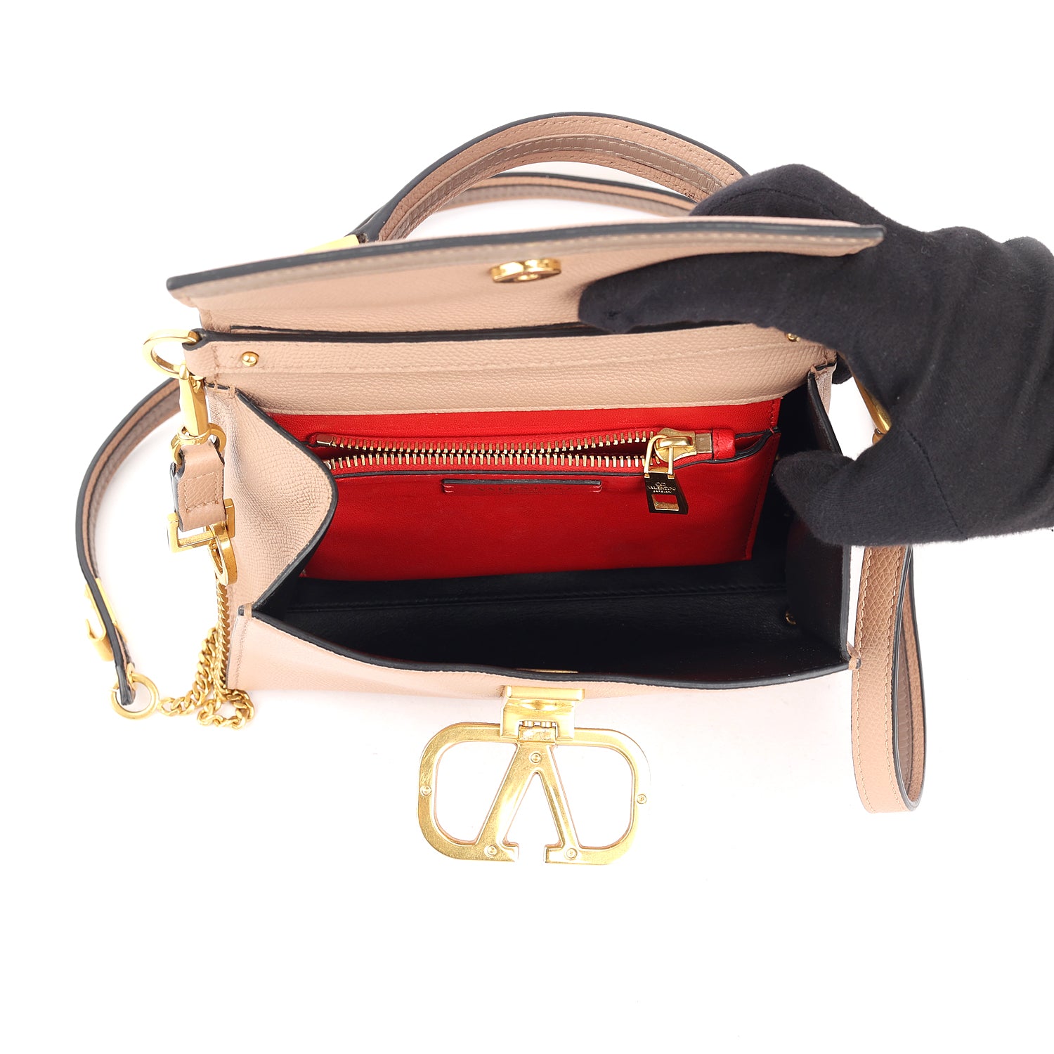 Valentino Leather Vsling Top Handle Bag