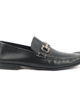 Black Leather Gancini Bit Loafers