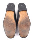 Black Leather Gancini Bit Loafers