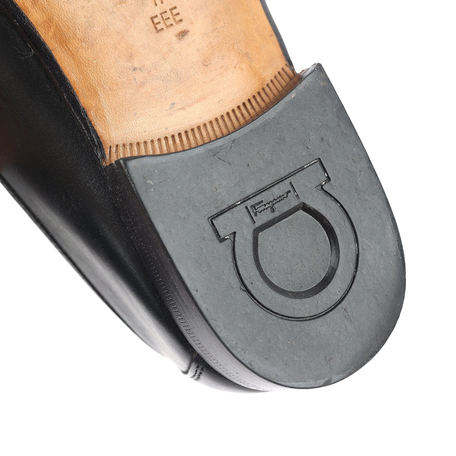 Black Leather Gancini Bit Loafers