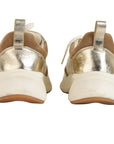 Tory Burch Good Luck Double T Gold Trainers - Size EU 38