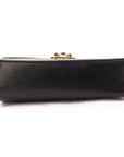 Salvatore Ferragamo Black Leather Clutch