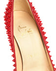 Christian Louboutin Red Patent Leather Pigalle Spikes Platform Pumps - Size EU 36