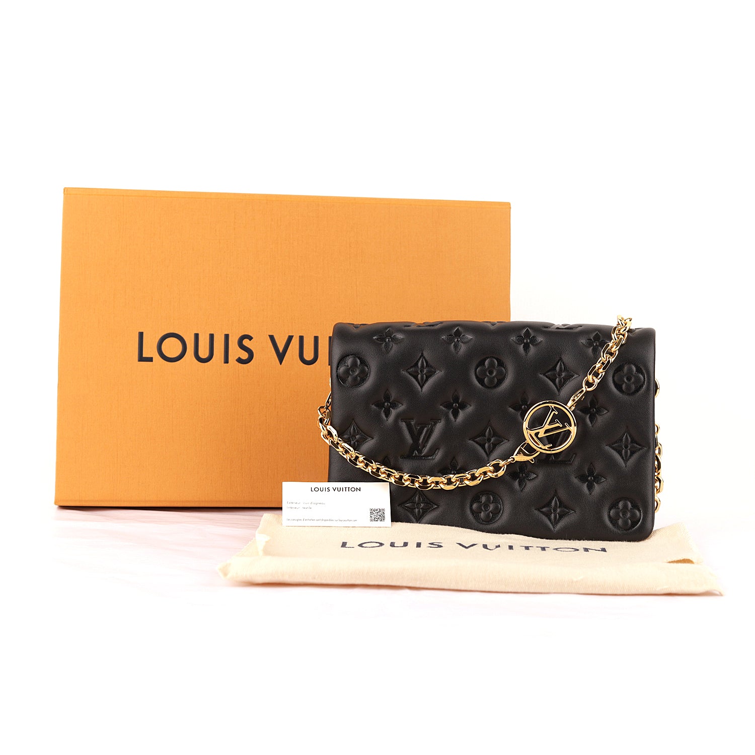 Louis Vuitton Black Monogram Leather Coussin Pochette Bag