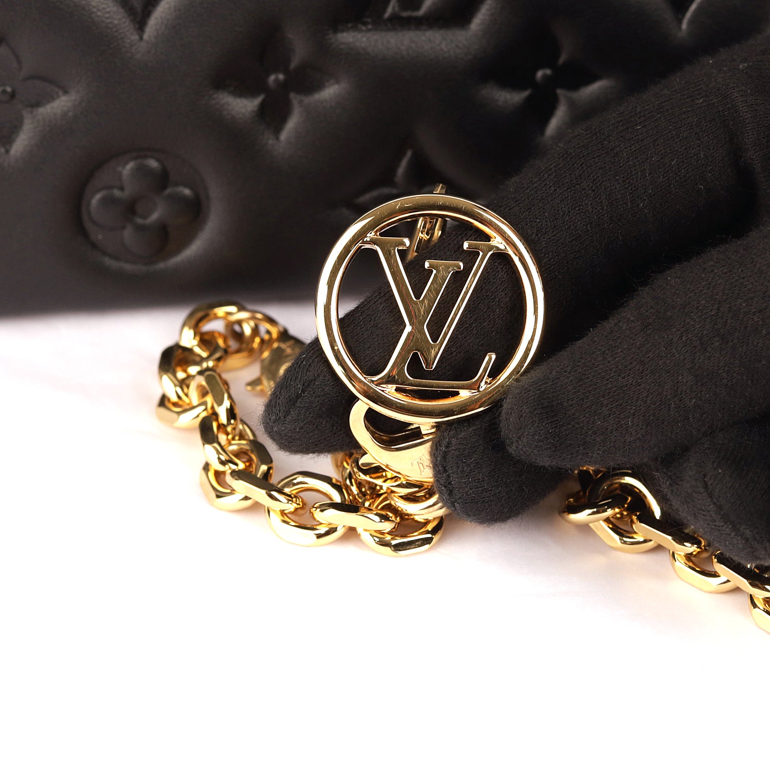 Louis Vuitton Black Monogram Leather Coussin Pochette Bag