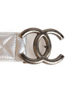 Chanel Silver Leather Quilted Belt Size 34"