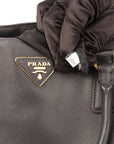 Prada Black Saffiano Lux Leather Large Gardener's Tote