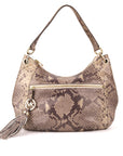 Michael Kors Grey/Black Python Embossed Leather Crossbody Bag