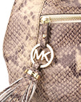 Michael Kors Grey/Black Python Embossed Leather Crossbody Bag