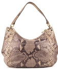 Michael Kors Grey/Black Python Embossed Leather Crossbody Bag