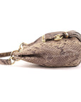 Michael Kors Grey/Black Python Embossed Leather Crossbody Bag