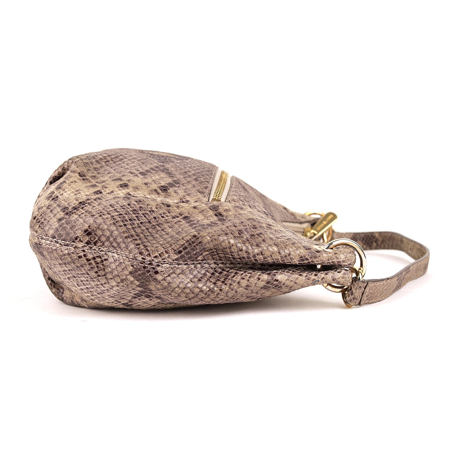 Michael Kors Grey/Black Python Embossed Leather Crossbody Bag