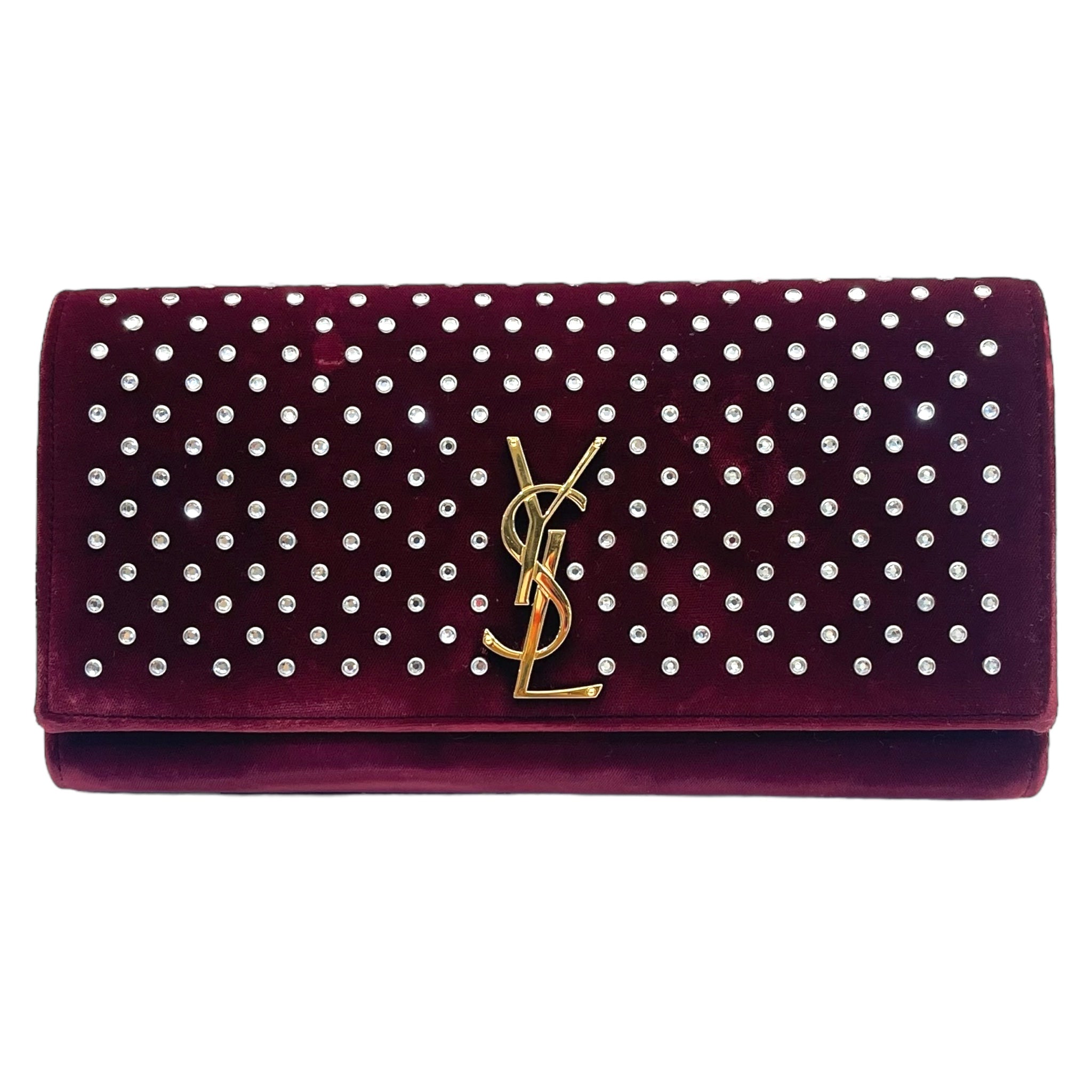 Saint Laurent Monogramme Embellished Velvet Clutch The Luxury Pop