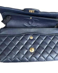 Medium Caviar Chanel Classic Double Flap Dark Blue GHW