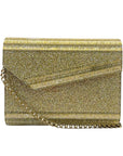 Jimmy Choo Candy Gold Glitter Acrylic Chain Clutch