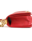 CHANEL Red Medium Lambskin Boy Flap Bag