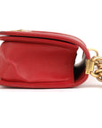 CHANEL Red Medium Lambskin Boy Flap Bag