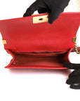 CHANEL Red Medium Lambskin Boy Flap Bag