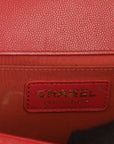 CHANEL Red Medium Lambskin Boy Flap Bag