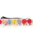 Fendi Denim Multicolor Beaded Fringe Qutweet Bird Baguette Bag