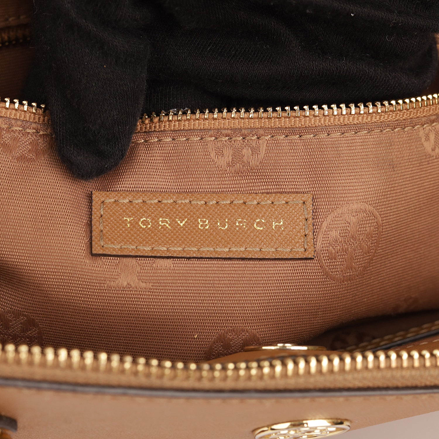 Tory Burch Tan Leather Oversized Robinson Double Zip Tote