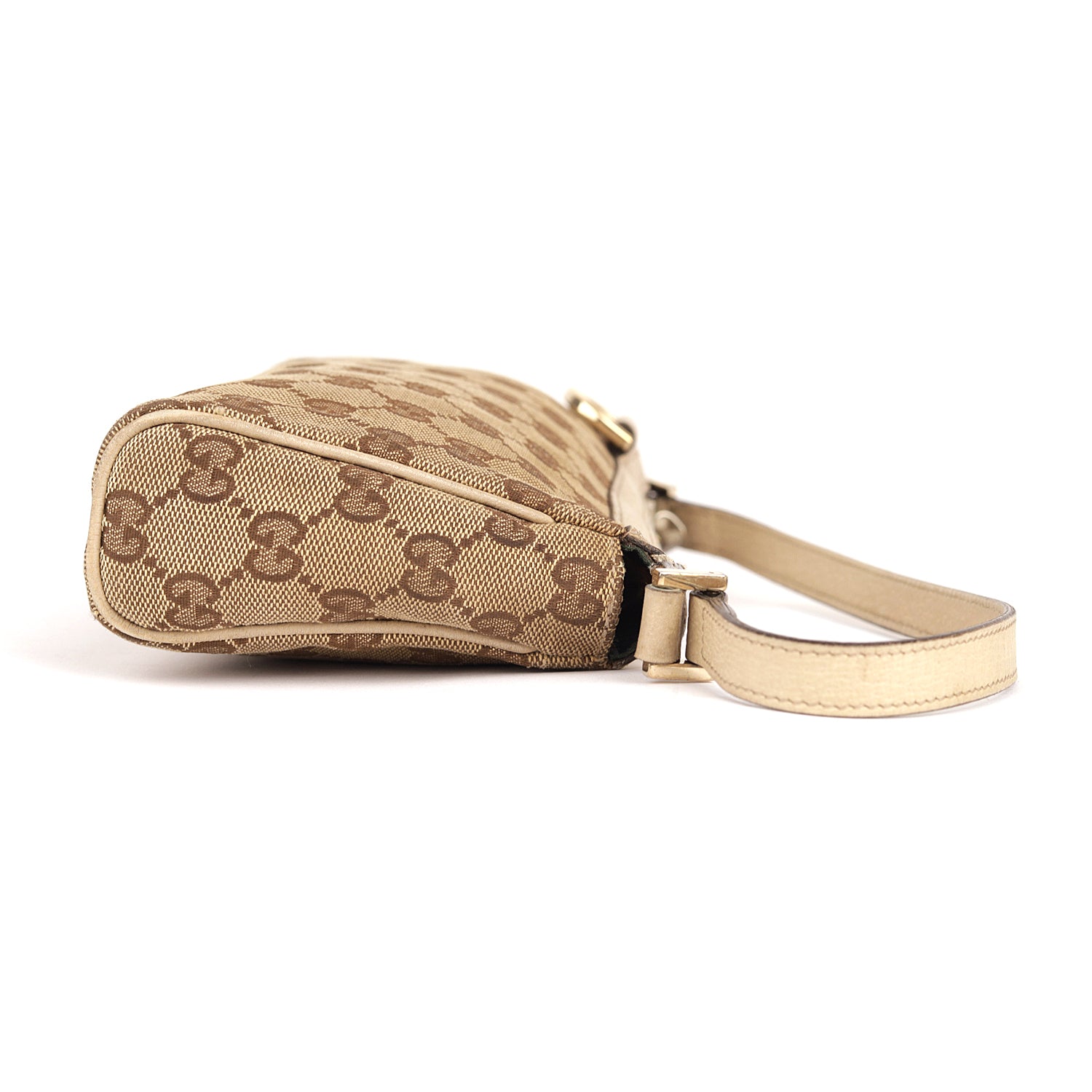 Gucci Brown GG Canvas Baguette Beige