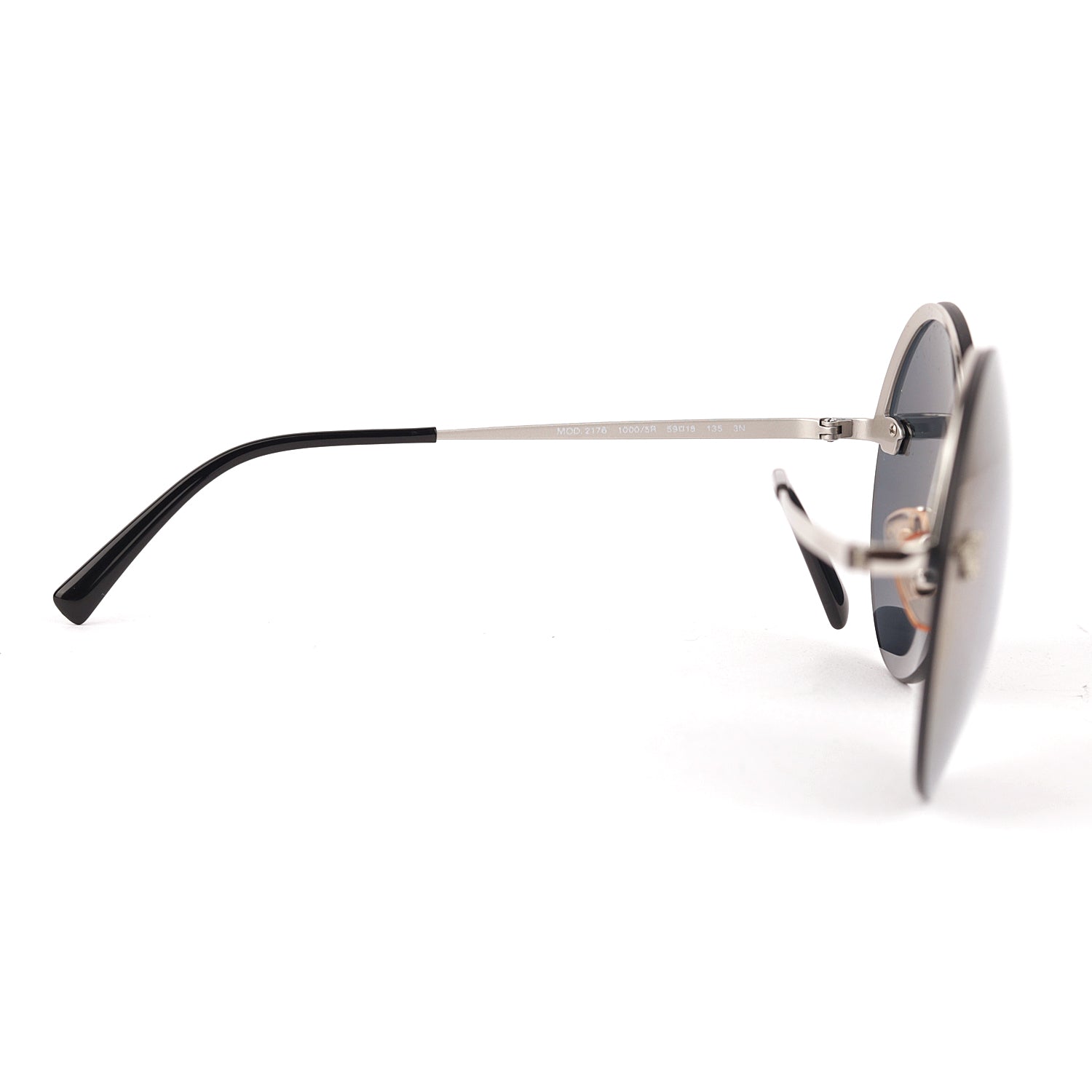 Versace Silver/Purple Metal MOD 2176 Medusa Rimless Round Sunglasses