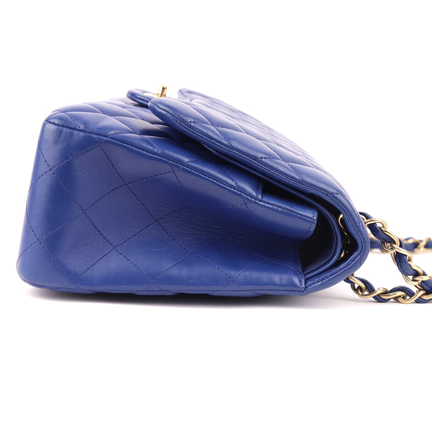 Chanel Blue Quilted Leather Classic Jumbo Double Flap Bag