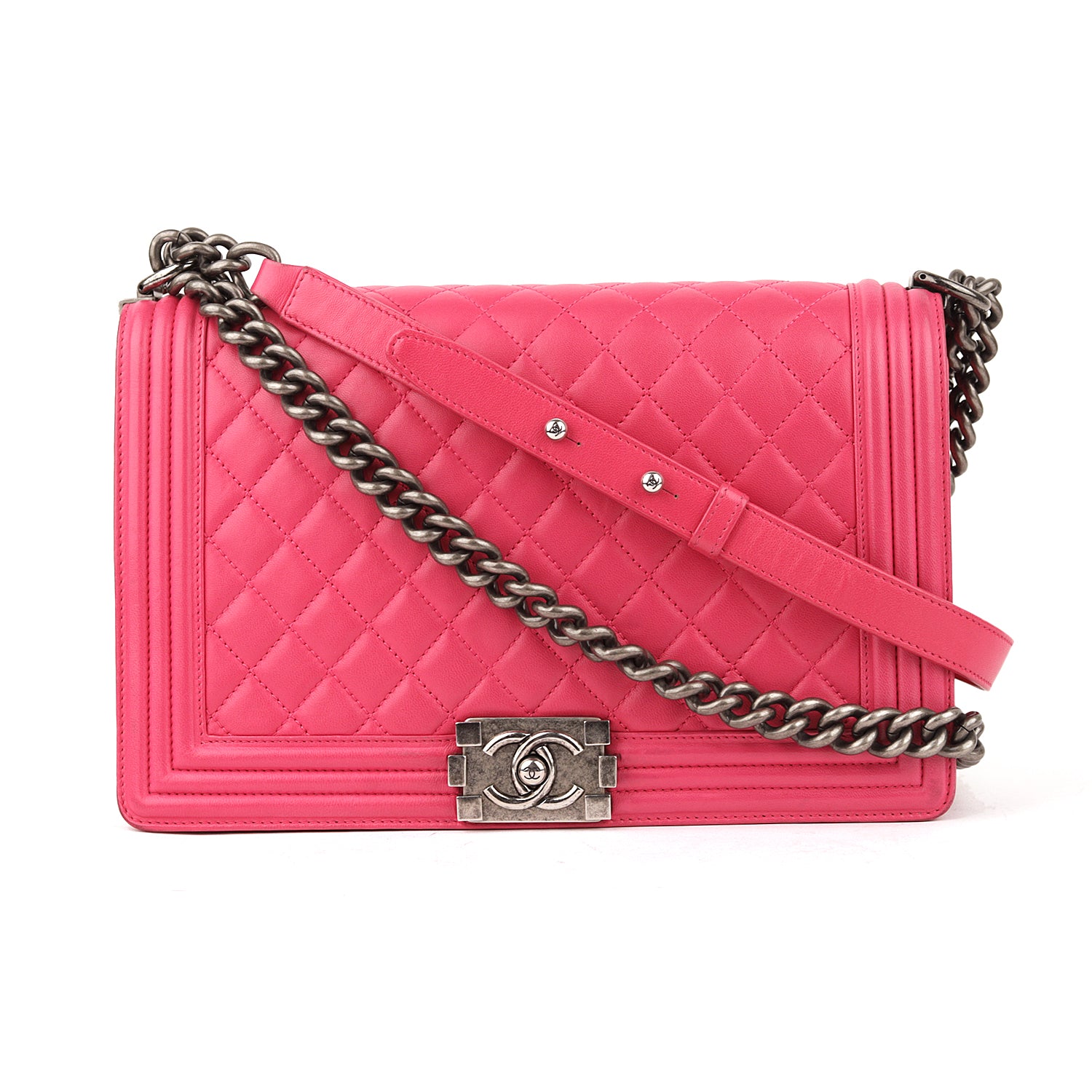 Chanel Quilted Lambskin Large Boy Flap Pink