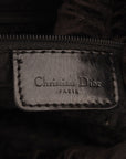 Christian Dior Black Canvas And Leather Vintage Floral Print Saddle Bag