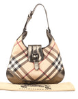 Burberry Metallic/Beige Nova Check PVC and Leather Brooke Hobo