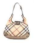 Burberry Metallic/Beige Nova Check PVC and Leather Brooke Hobo