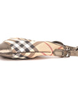 Burberry Metallic/Beige Nova Check PVC and Leather Brooke Hobo