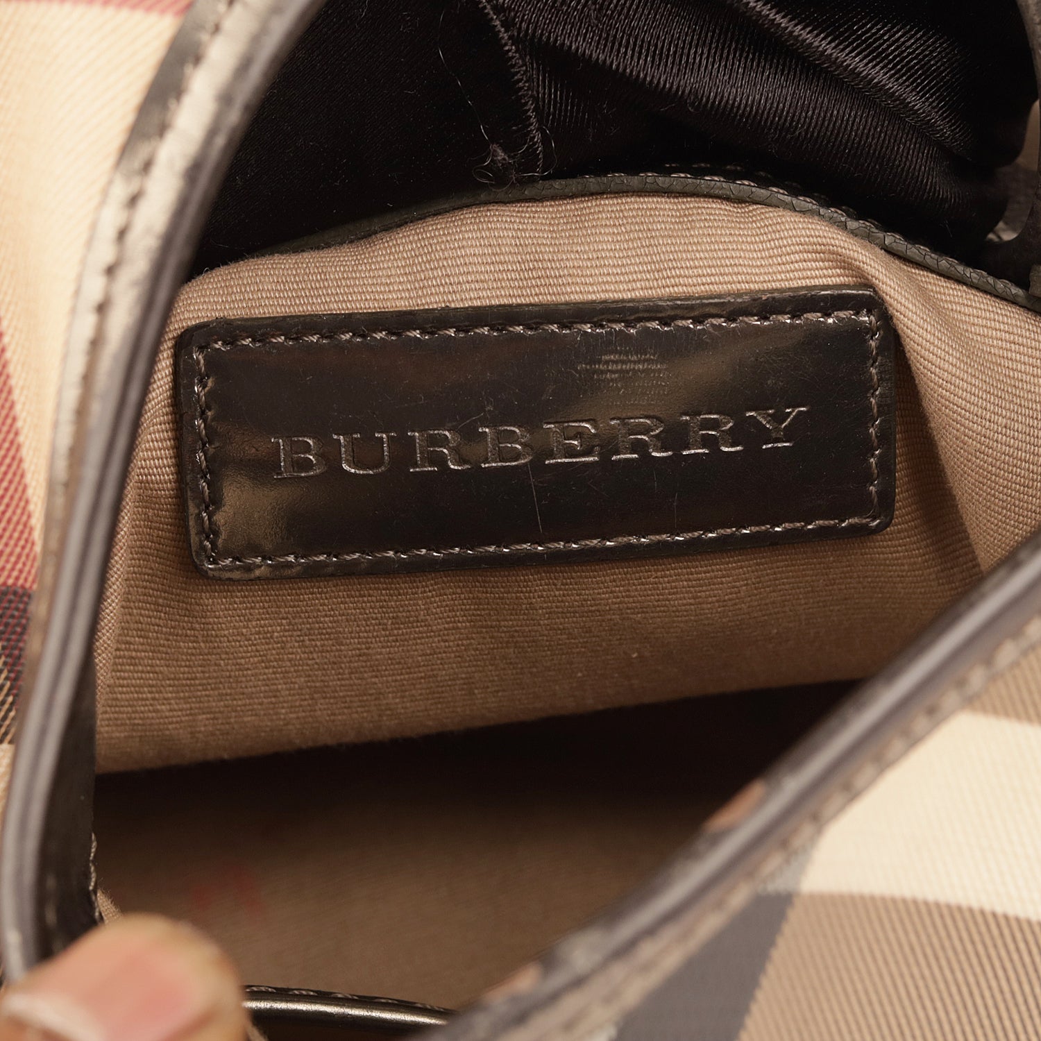 Burberry Metallic/Beige Nova Check PVC and Leather Brooke Hobo