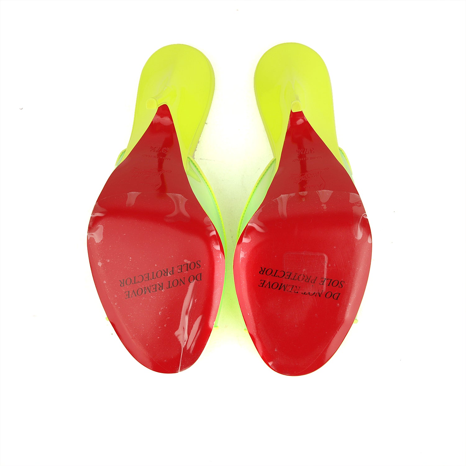 Christian Louboutin PVC Just Arch 100 Neon Yellow - Size EU 37.5