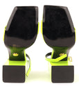 Versace Patent Leather Block-heel Sandals In Neon Yellow - Size EU 38.5