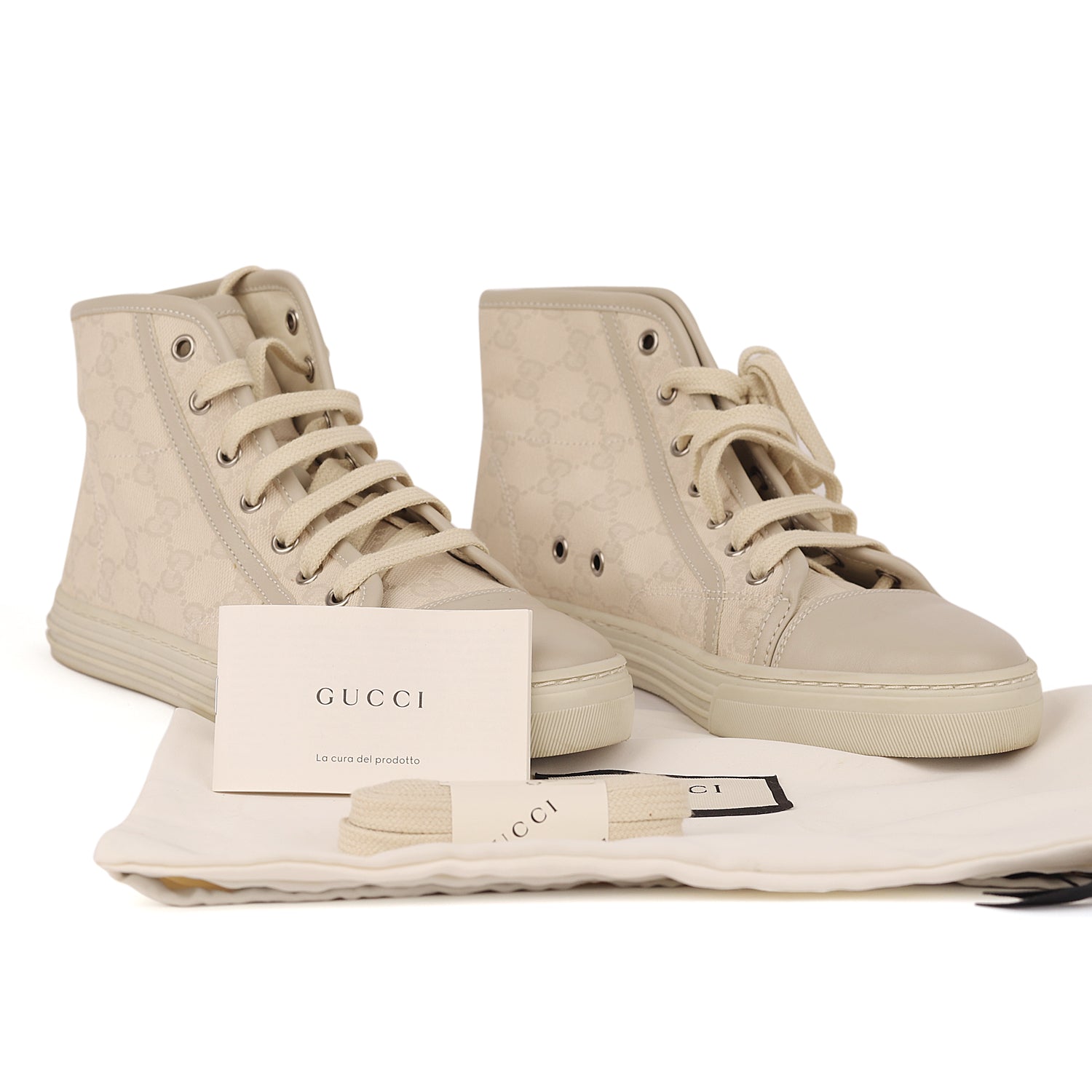 Gucci canvas high top sneakers hotsell