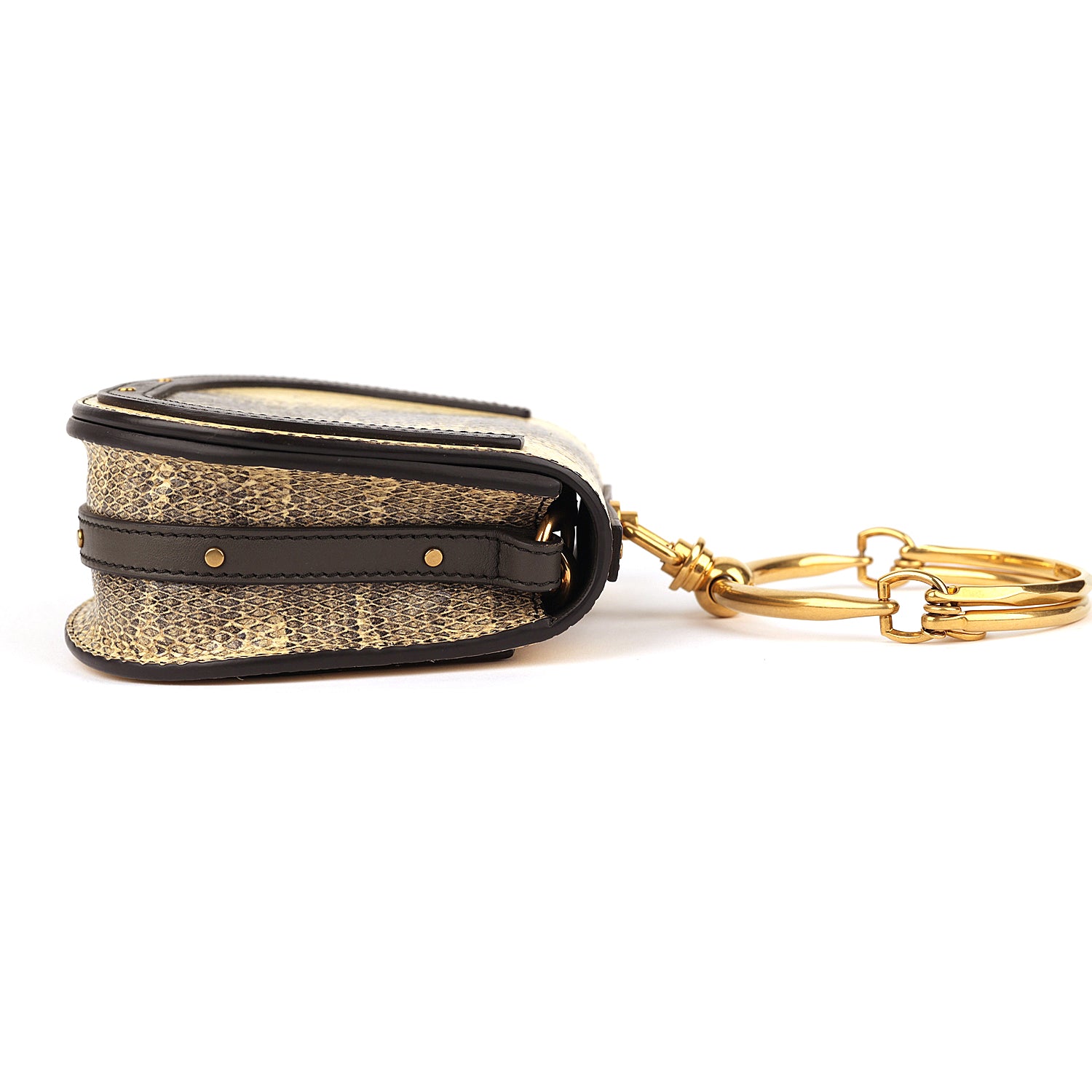 Chloé Python Skin Nile Bracelet Bag Beige/Black