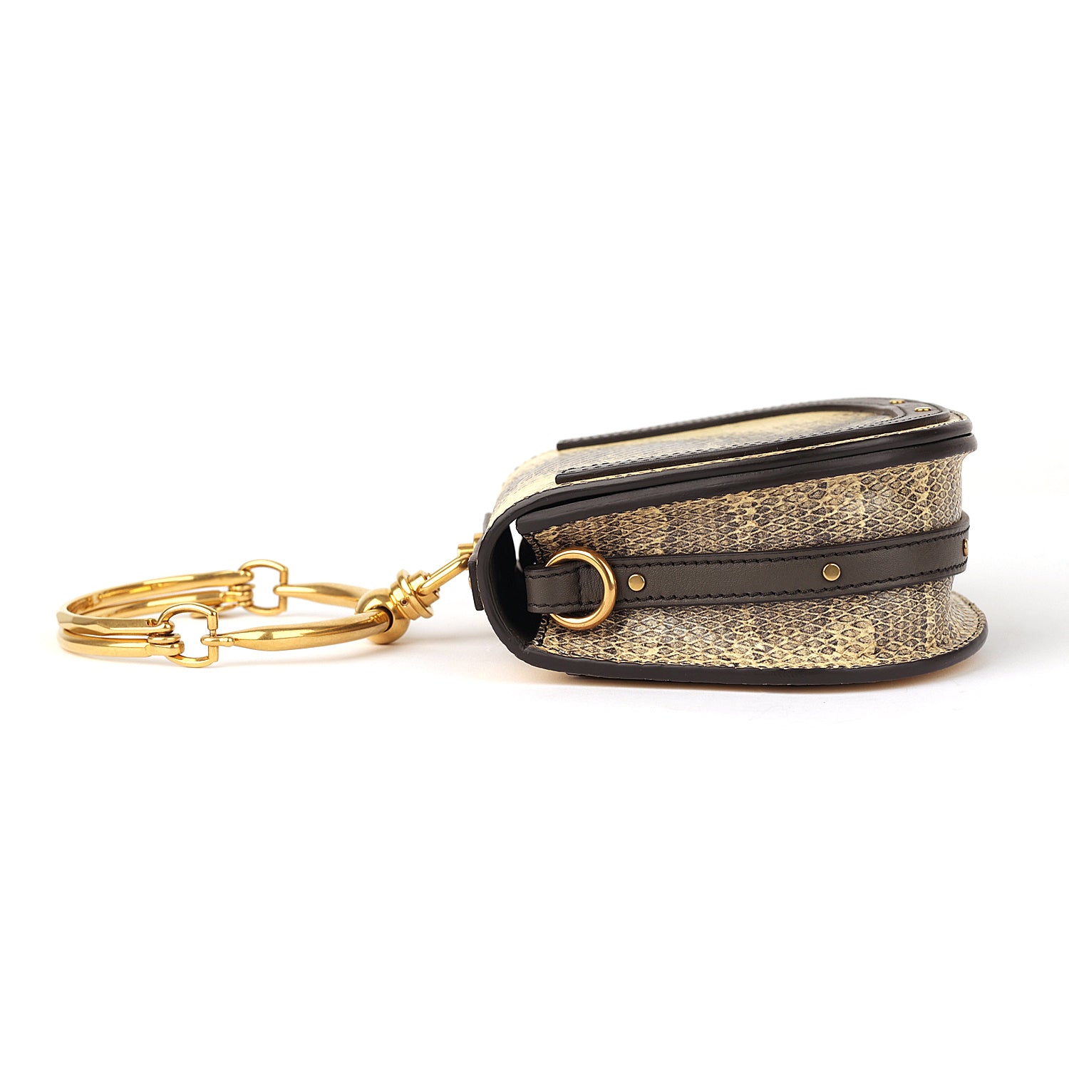 Chloé Python Skin Nile Bracelet Bag Beige/Black