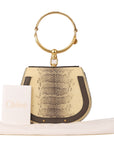 Chloé Python Skin Nile Bracelet Bag Beige/Black