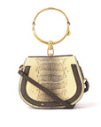 Chloé Python Skin Nile Bracelet Bag Beige/Black