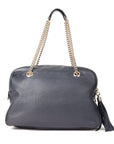 Gucci Navy Blue Leather Large Soho Shoulder Bag